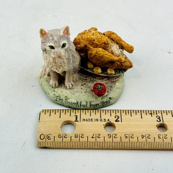 I'm Thankful For You Lowell Davis Schmid RFD America Figurine 27563 Cat Turkey - Picture 7 of 9